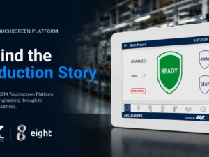ELK OEM Touchscreen Platform | Behind the Production Story ELK touchscreen security interface powered by the Eight Development TouchOne platform, showcasing the production journey from engineering to deployment readiness.